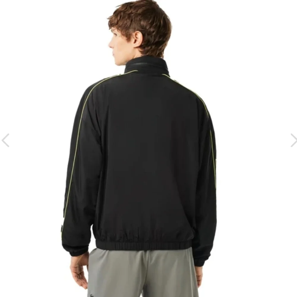 Lacoste $250 Contrast Detail Water Resistant Zipped Taffeta Men's Jacket